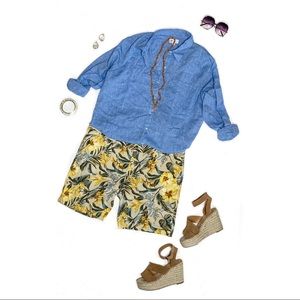 NWT Old Navy Linen Floral Print Shorts Sz 18